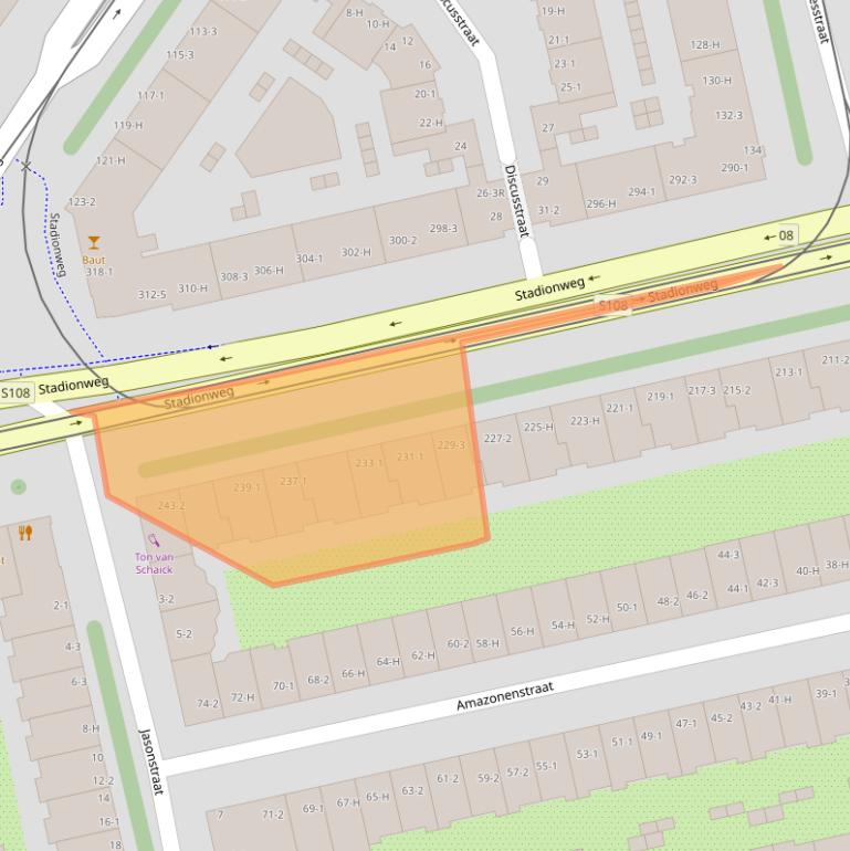 Kaart van postcodegebied 1076NV.