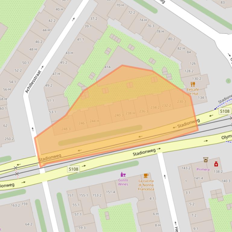 Kaart van postcodegebied 1076PB.