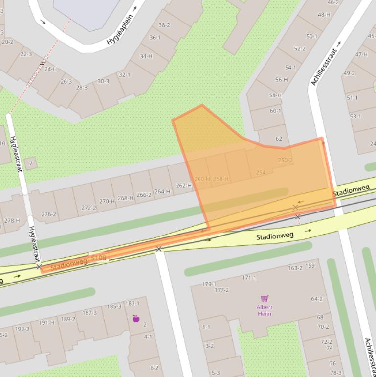 Kaart van postcodegebied 1076PC.