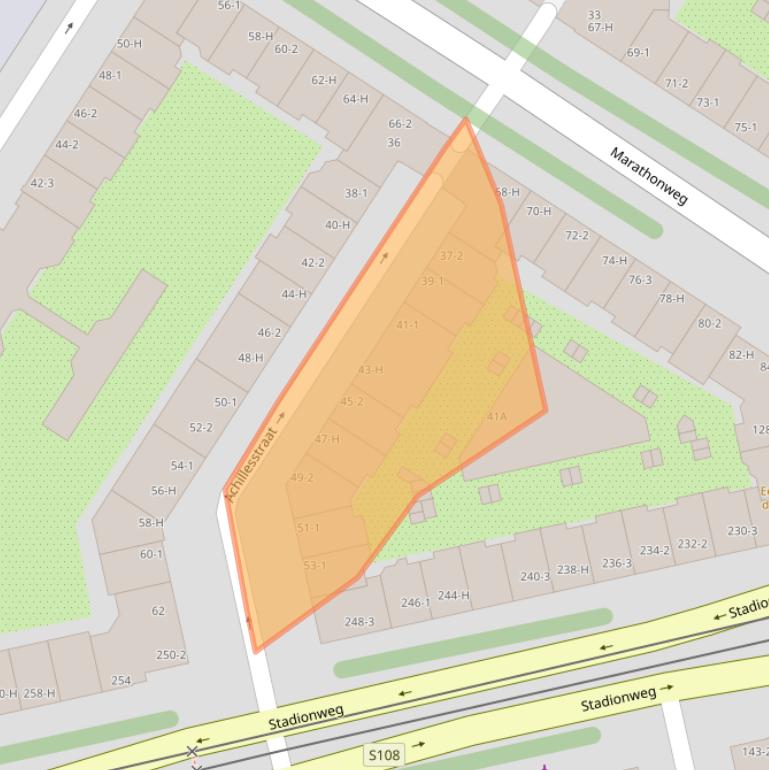 Kaart van postcodegebied 1076PV.