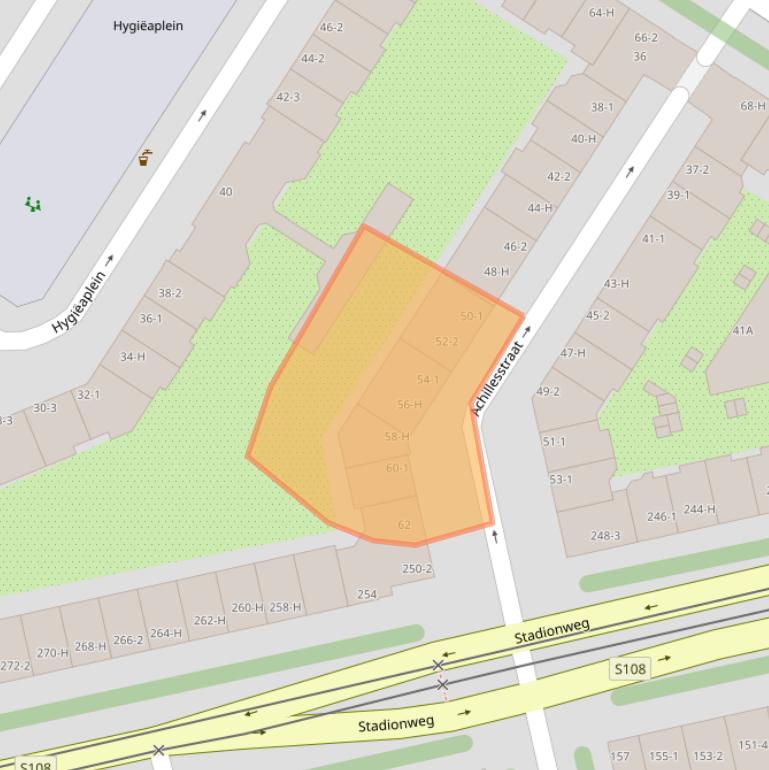 Kaart van postcodegebied 1076RE.