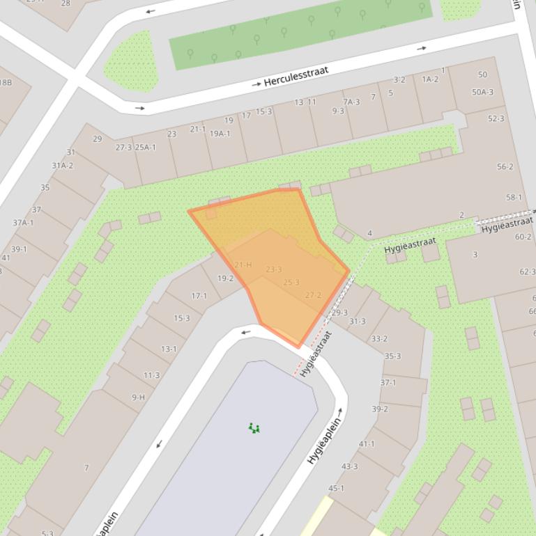 Kaart van postcodegebied 1076RP.