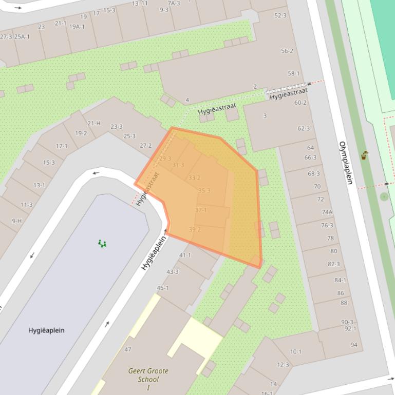 Kaart van postcodegebied 1076RR.