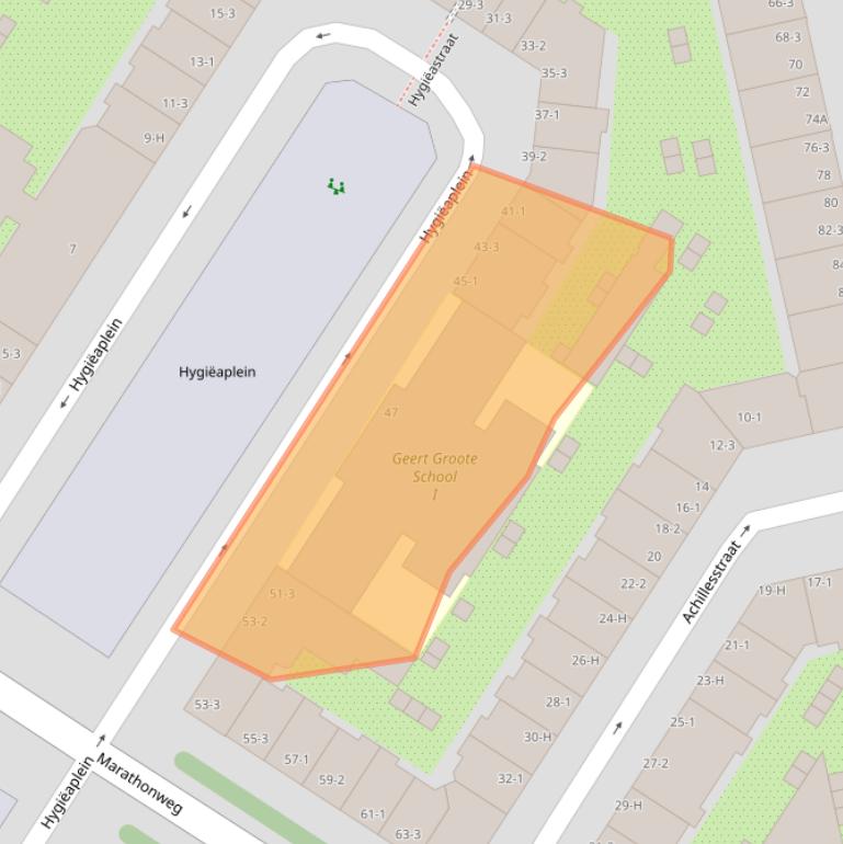 Kaart van postcodegebied 1076RS.