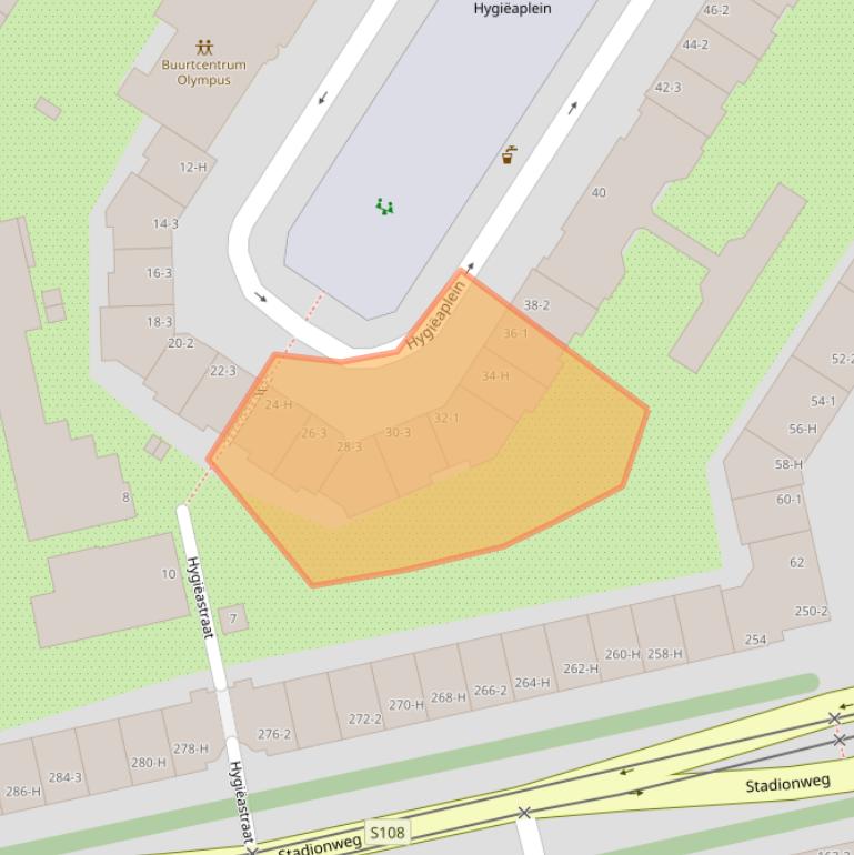 Kaart van postcodegebied 1076RV.