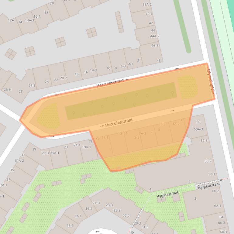 Kaart van postcodegebied 1076RX.