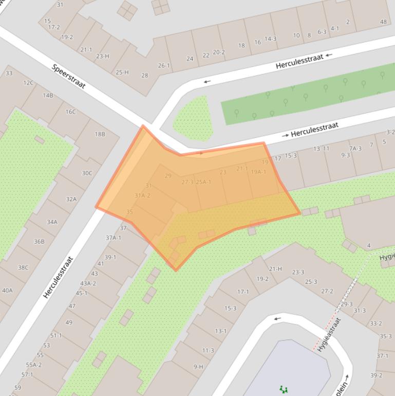 Kaart van postcodegebied 1076RZ.