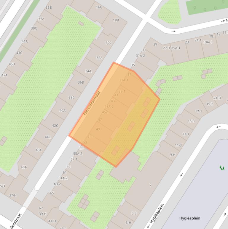 Kaart van postcodegebied 1076SB.