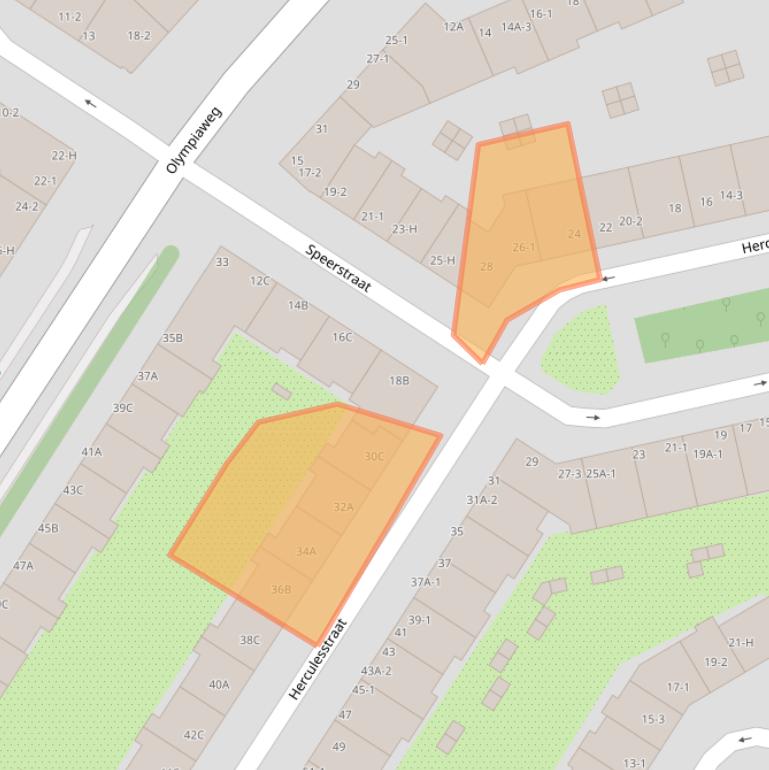 Kaart van postcodegebied 1076SM.