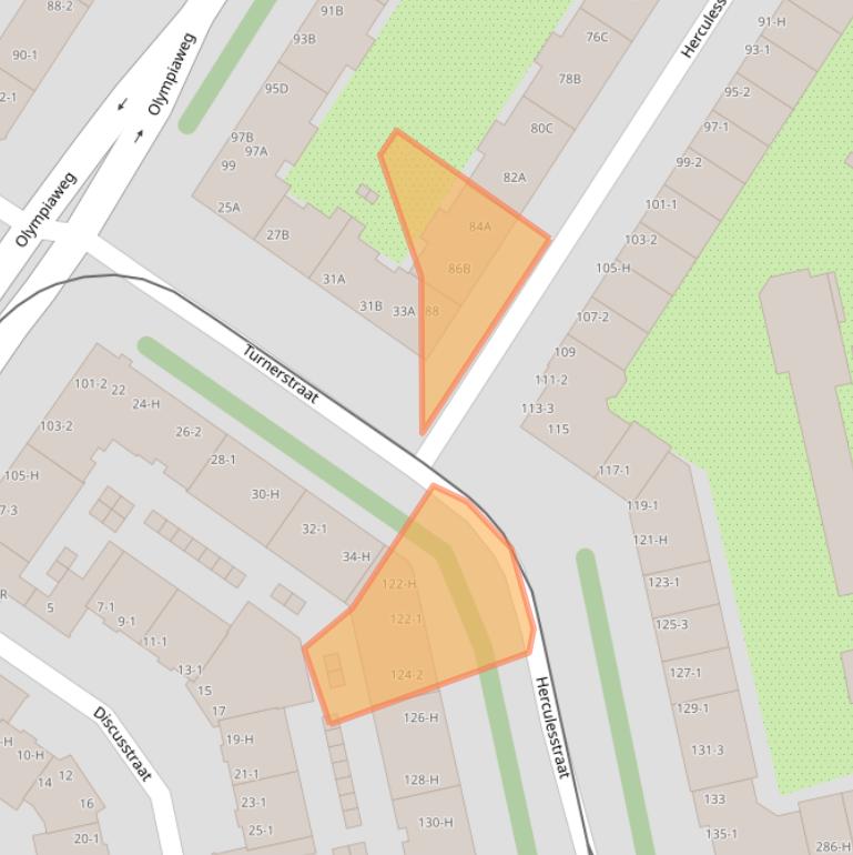 Kaart van postcodegebied 1076ST.