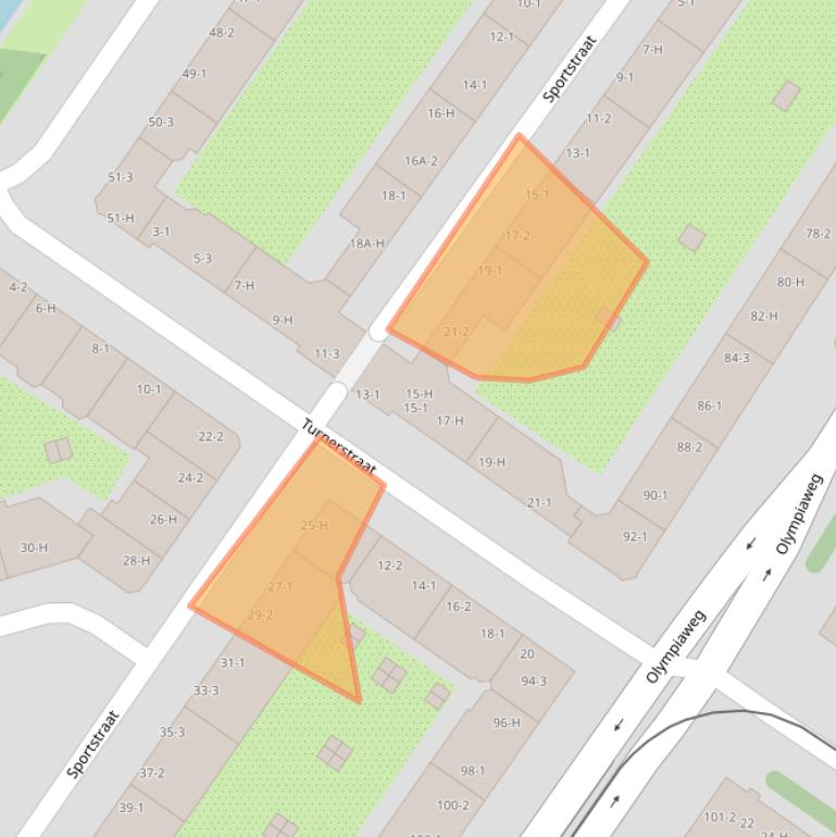 Kaart van postcodegebied 1076TP.