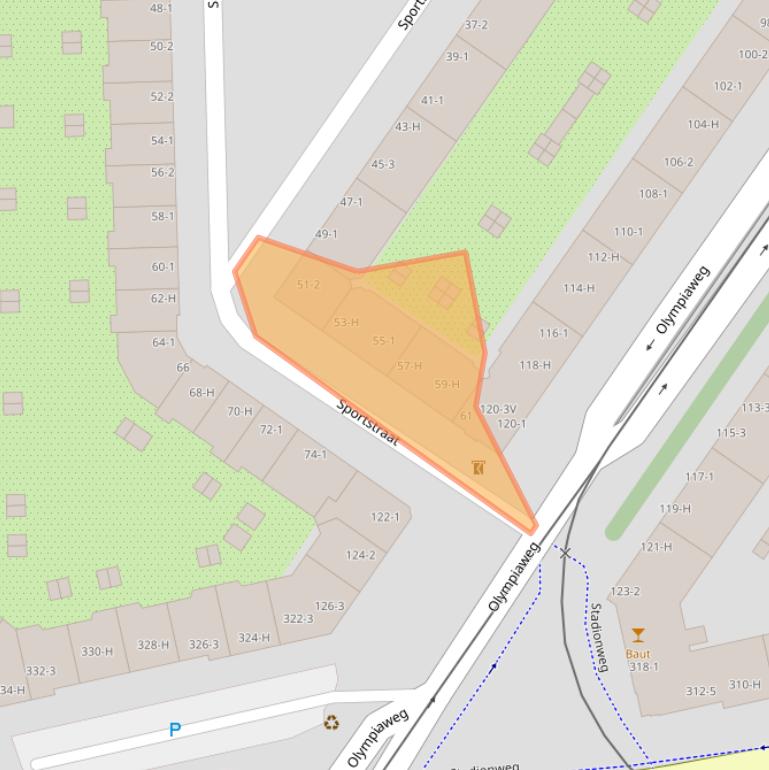 Kaart van postcodegebied 1076TT.