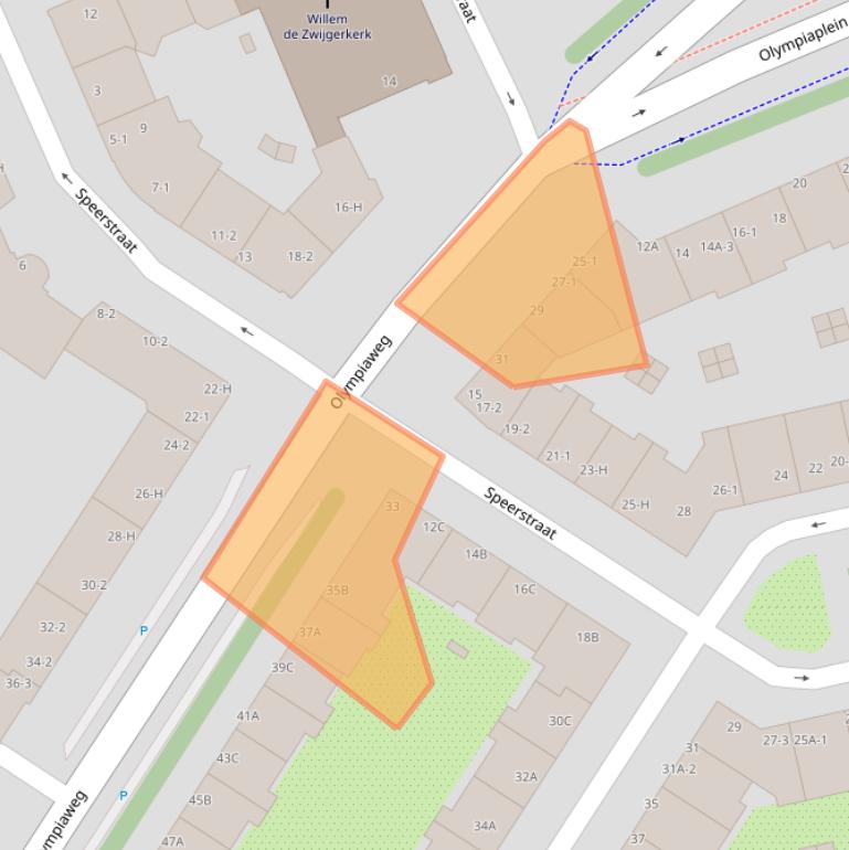 Kaart van postcodegebied 1076VM.