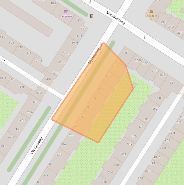 Kaart van postcodegebied 1076VR.