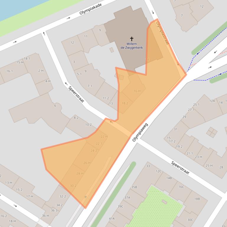 Kaart van postcodegebied 1076VX.