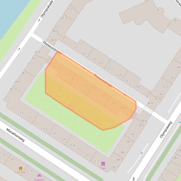 Kaart van postcodegebied 1076XL.