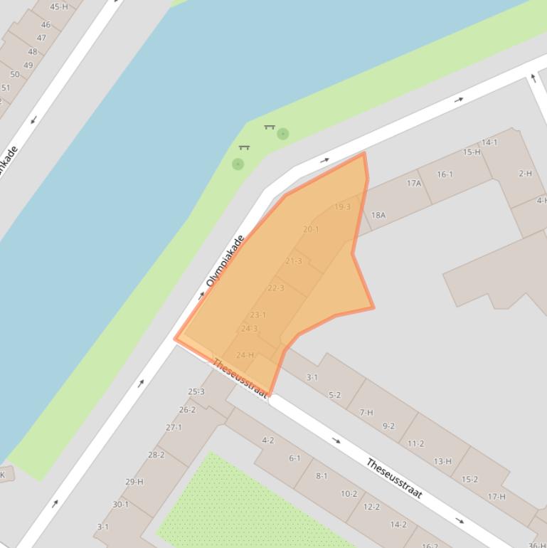 Kaart van postcodegebied 1076XR.