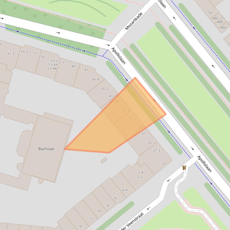 Kaart van postcodegebied 1077AC.