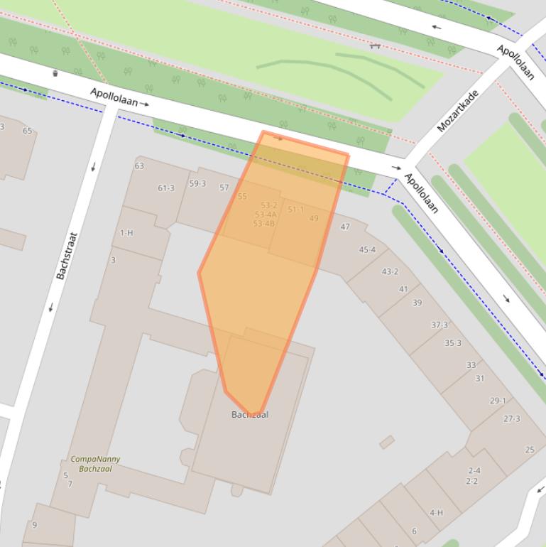 Kaart van postcodegebied 1077AE.