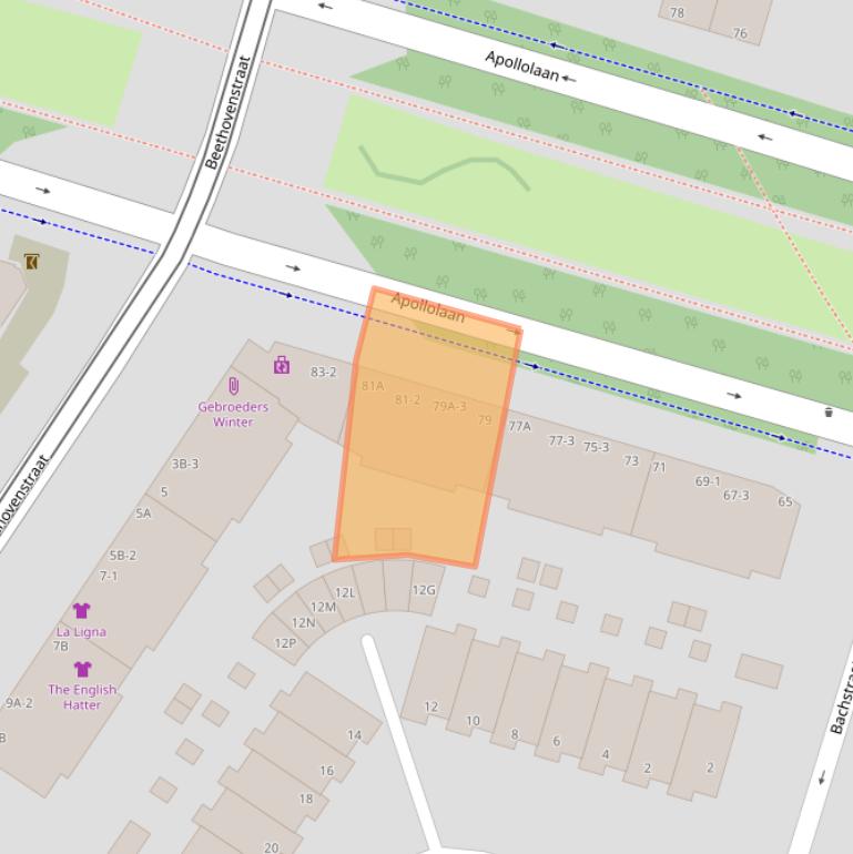 Kaart van postcodegebied 1077AK.