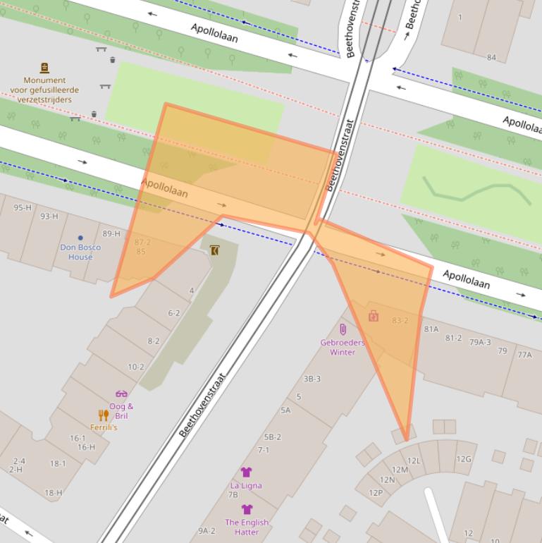 Kaart van postcodegebied 1077AL.