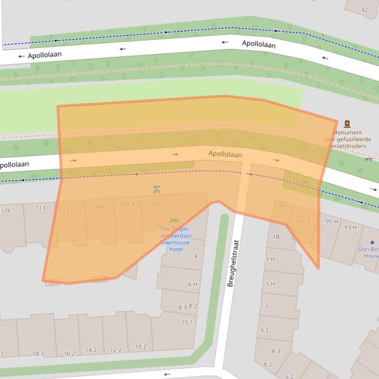 Kaart van postcodegebied 1077AN.