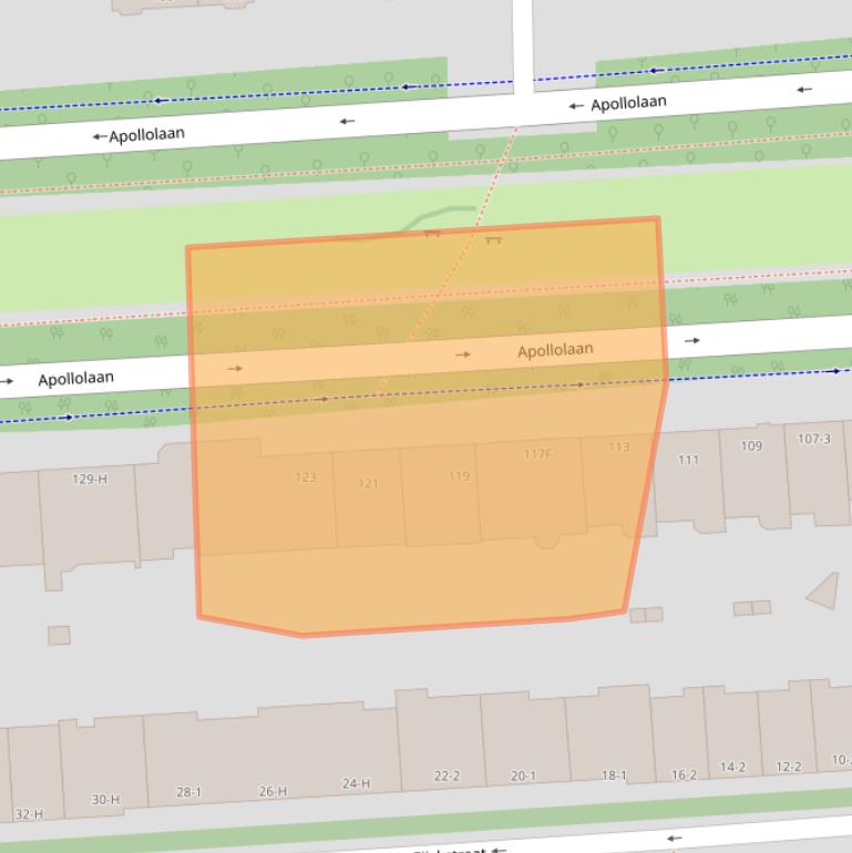 Kaart van postcodegebied 1077AP.