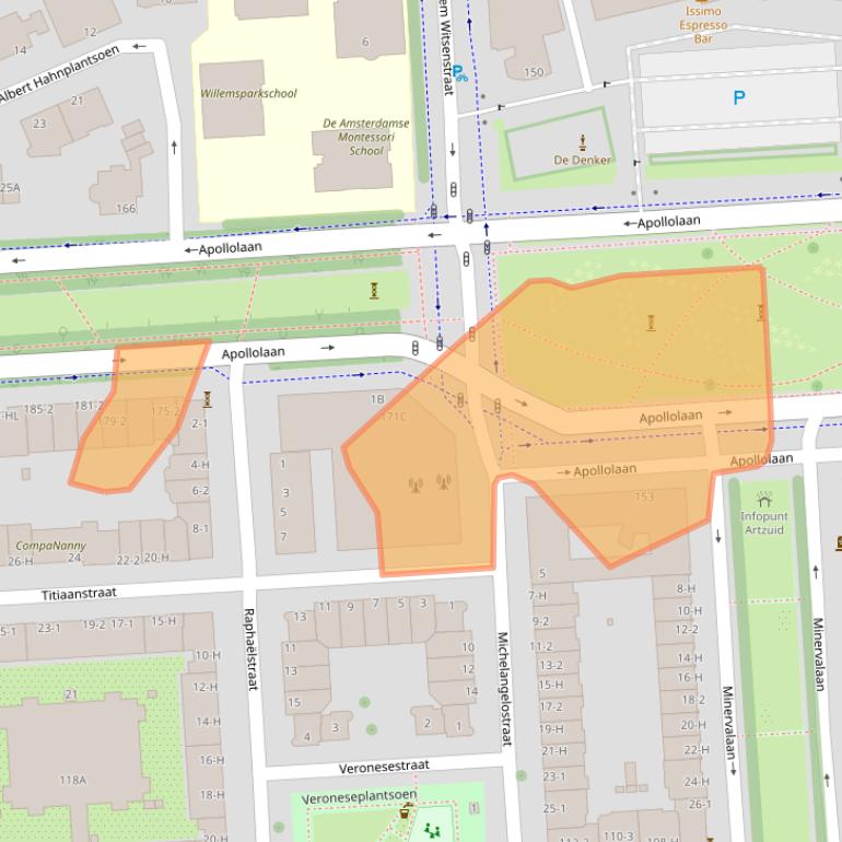 Kaart van postcodegebied 1077AS.