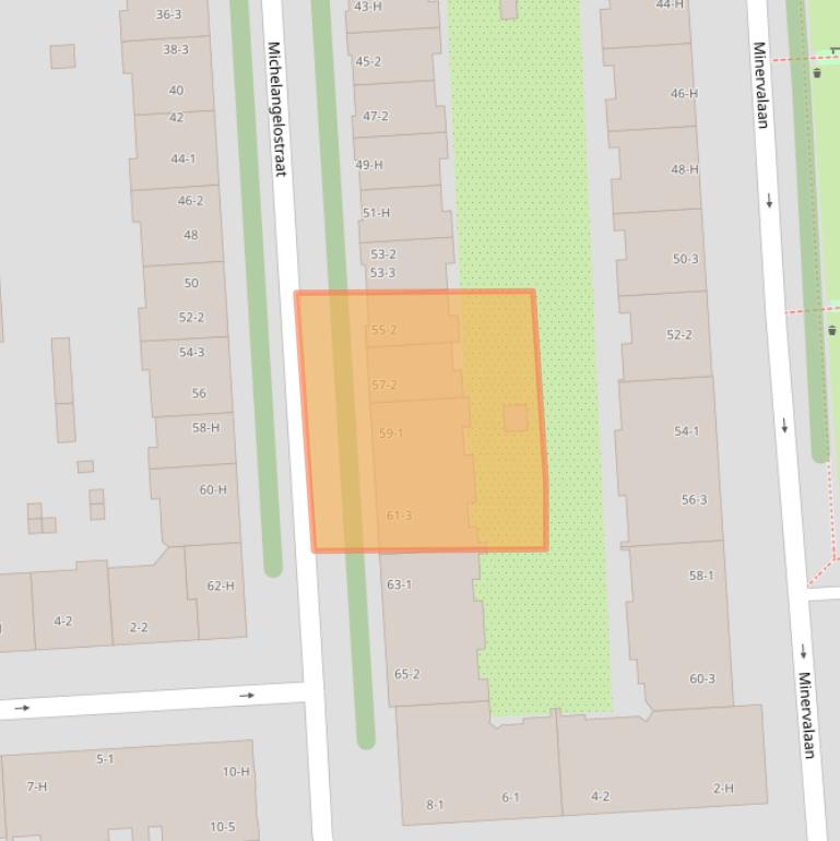Kaart van postcodegebied 1077BT.
