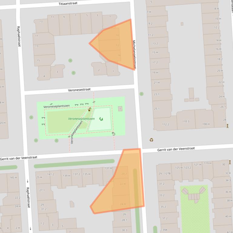 Kaart van postcodegebied 1077CB.