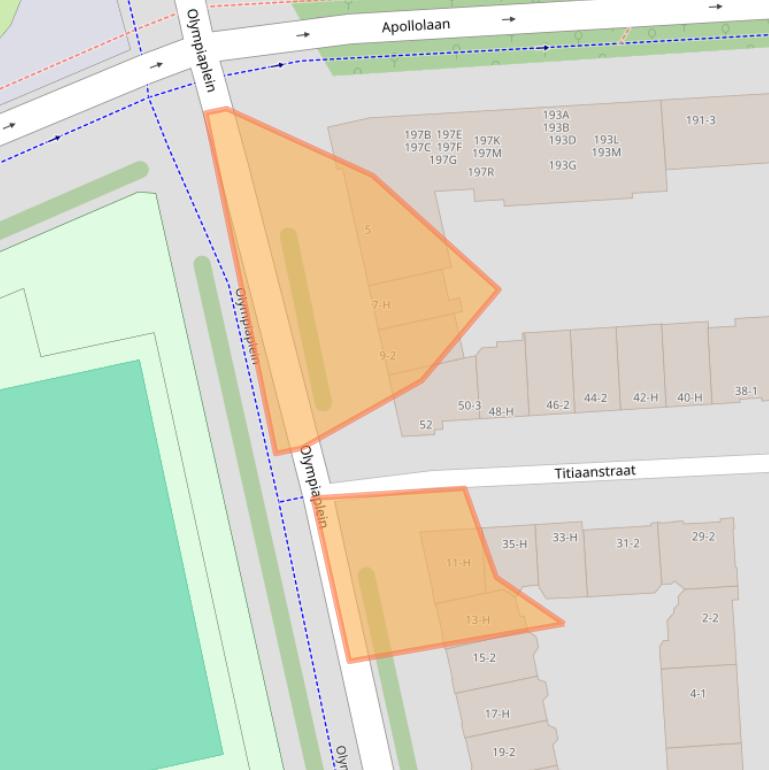 Kaart van postcodegebied 1077CJ.