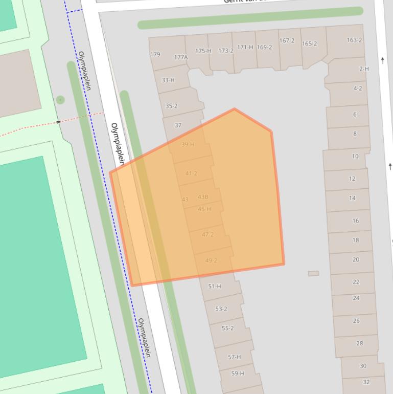 Kaart van postcodegebied 1077CM.