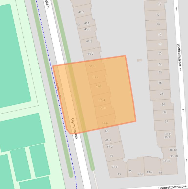 Kaart van postcodegebied 1077CN.