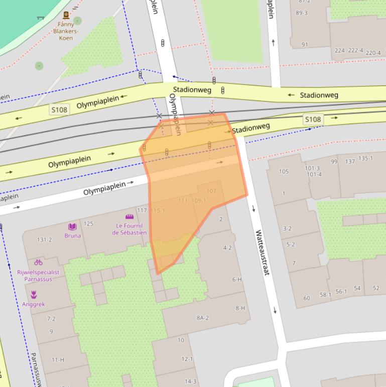 Kaart van postcodegebied 1077CV.