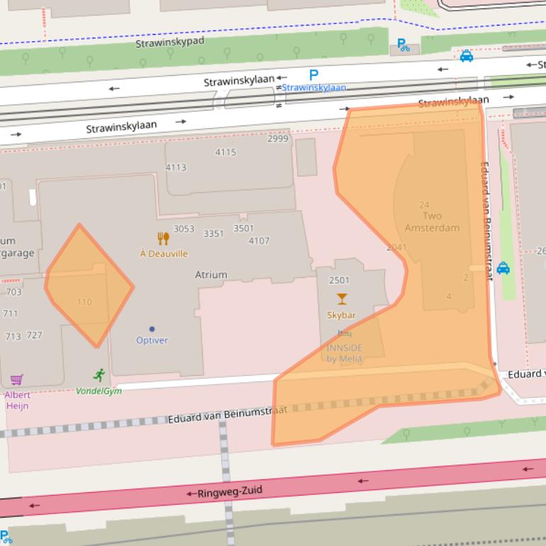 Kaart van postcodegebied 1077CZ.