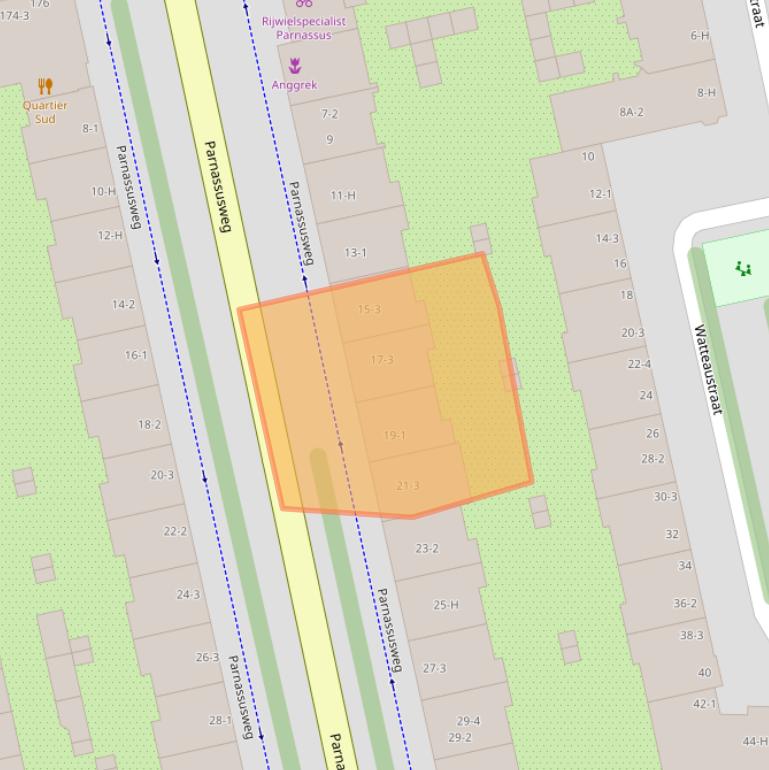 Kaart van postcodegebied 1077DB.