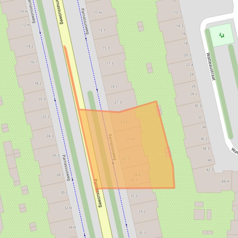 Kaart van postcodegebied 1077DC.