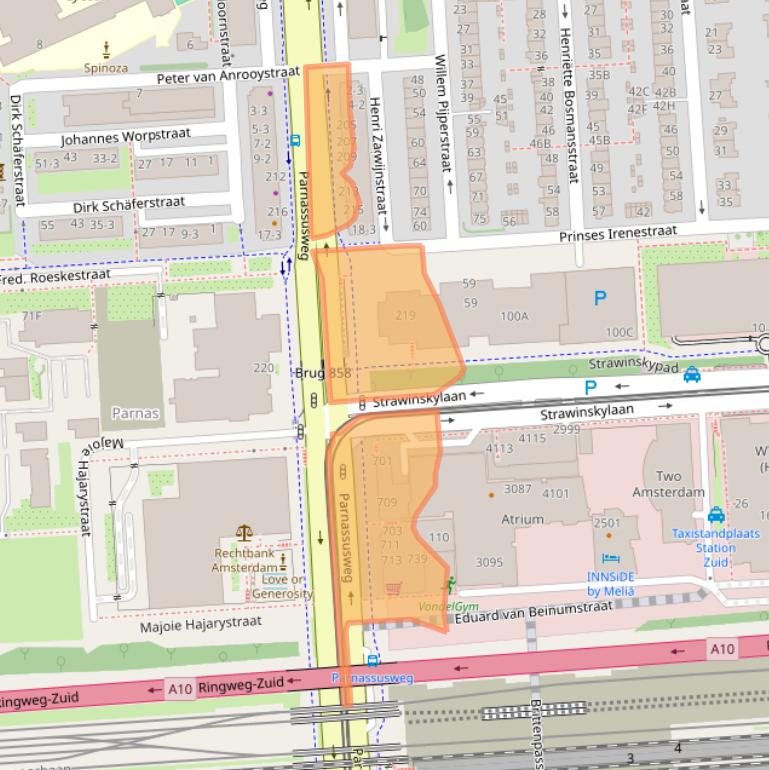 Kaart van postcodegebied 1077DG.