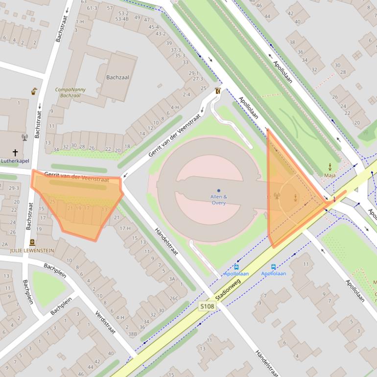 Kaart van postcodegebied 1077DM.