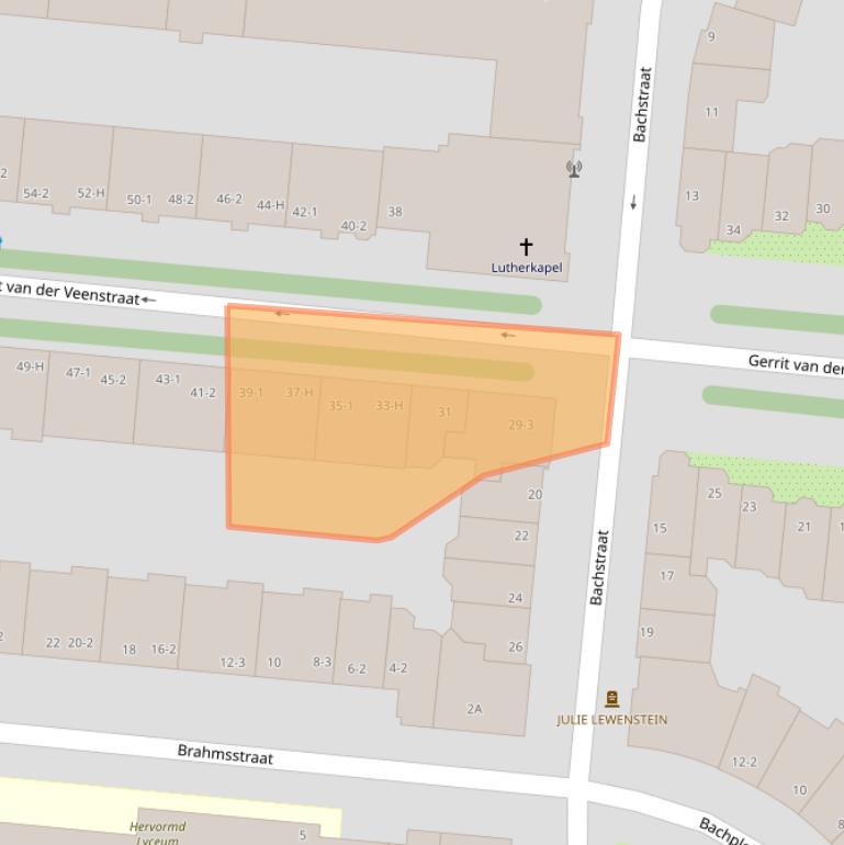 Kaart van postcodegebied 1077DN.