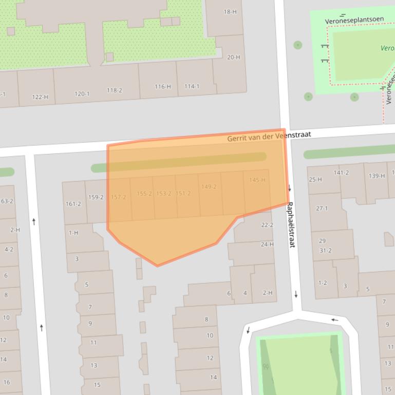 Kaart van postcodegebied 1077DZ.