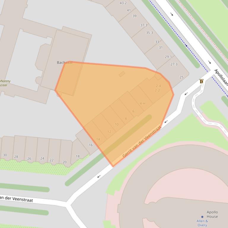 Kaart van postcodegebied 1077EC.