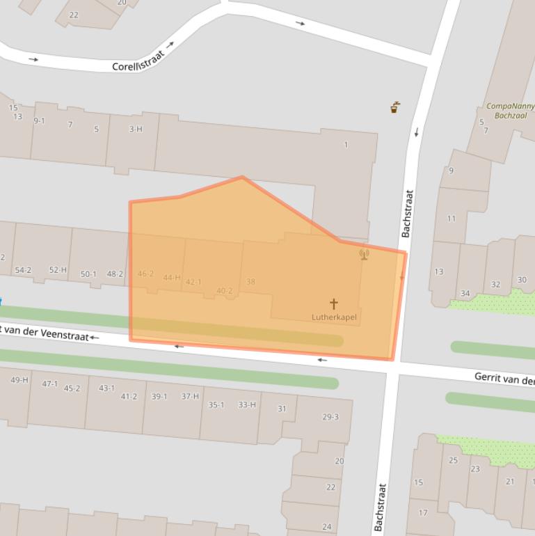 Kaart van postcodegebied 1077EE.