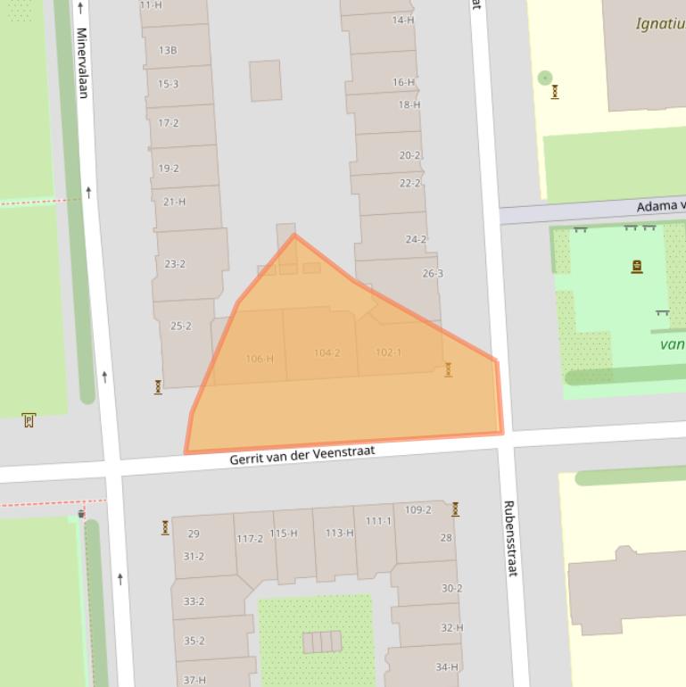 Kaart van postcodegebied 1077EM.