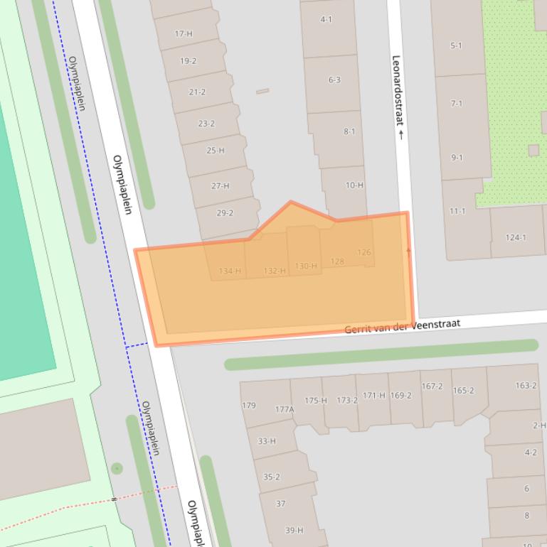 Kaart van postcodegebied 1077ES.