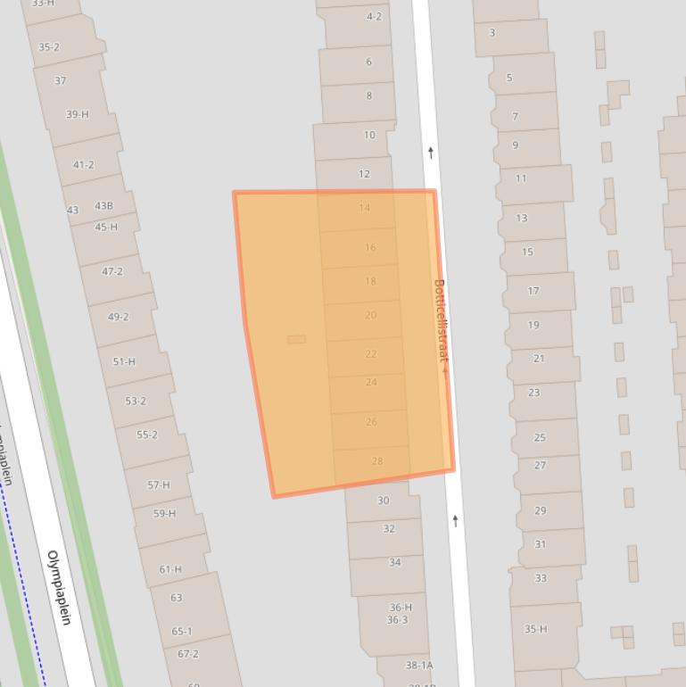 Kaart van postcodegebied 1077GB.