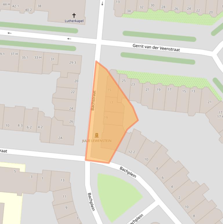 Kaart van postcodegebied 1077GE.