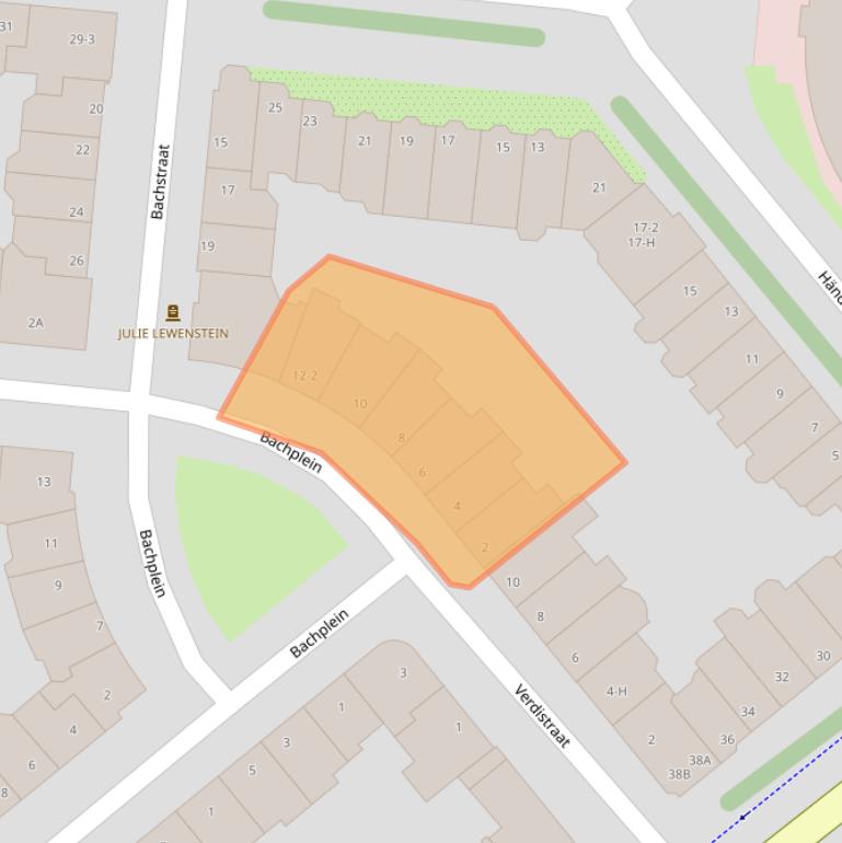 Kaart van postcodegebied 1077GJ.