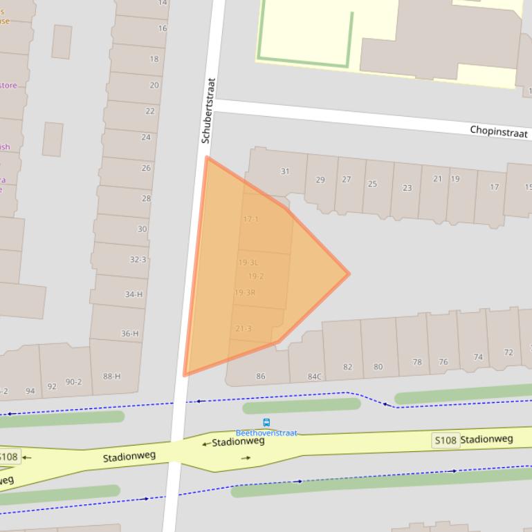 Kaart van postcodegebied 1077GP.