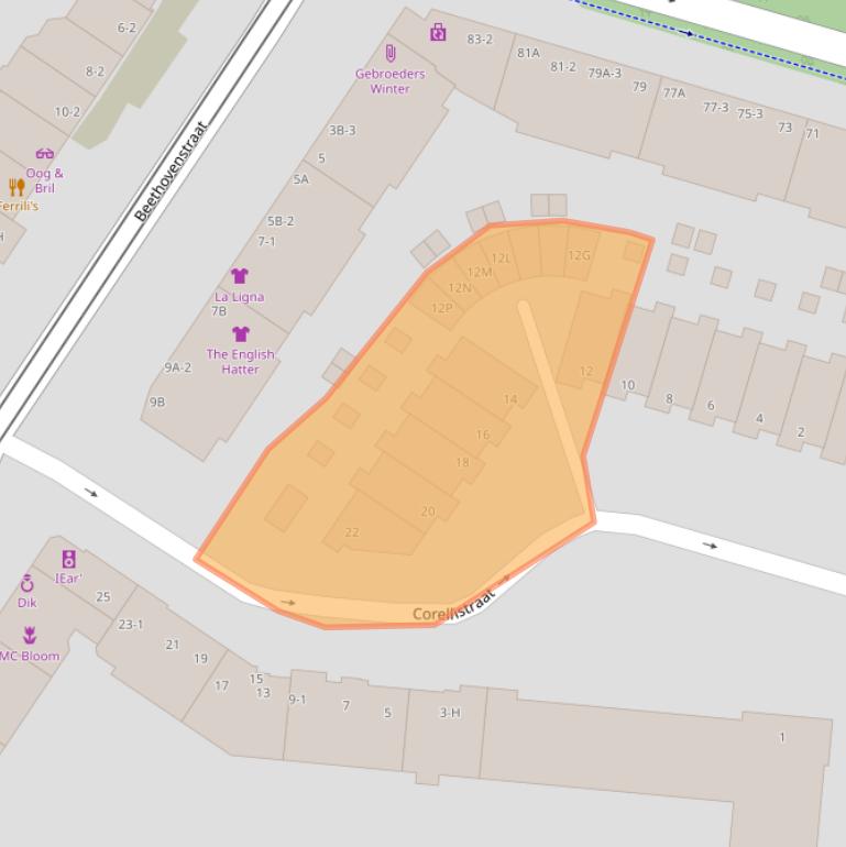 Kaart van postcodegebied 1077HD.